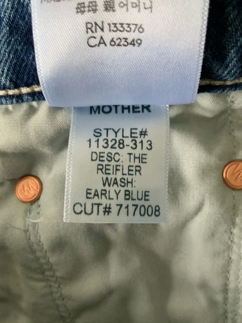 MOTHER SUPERIOR Jeans Reifler Early Blue Size 27 - Picture 12 of 14